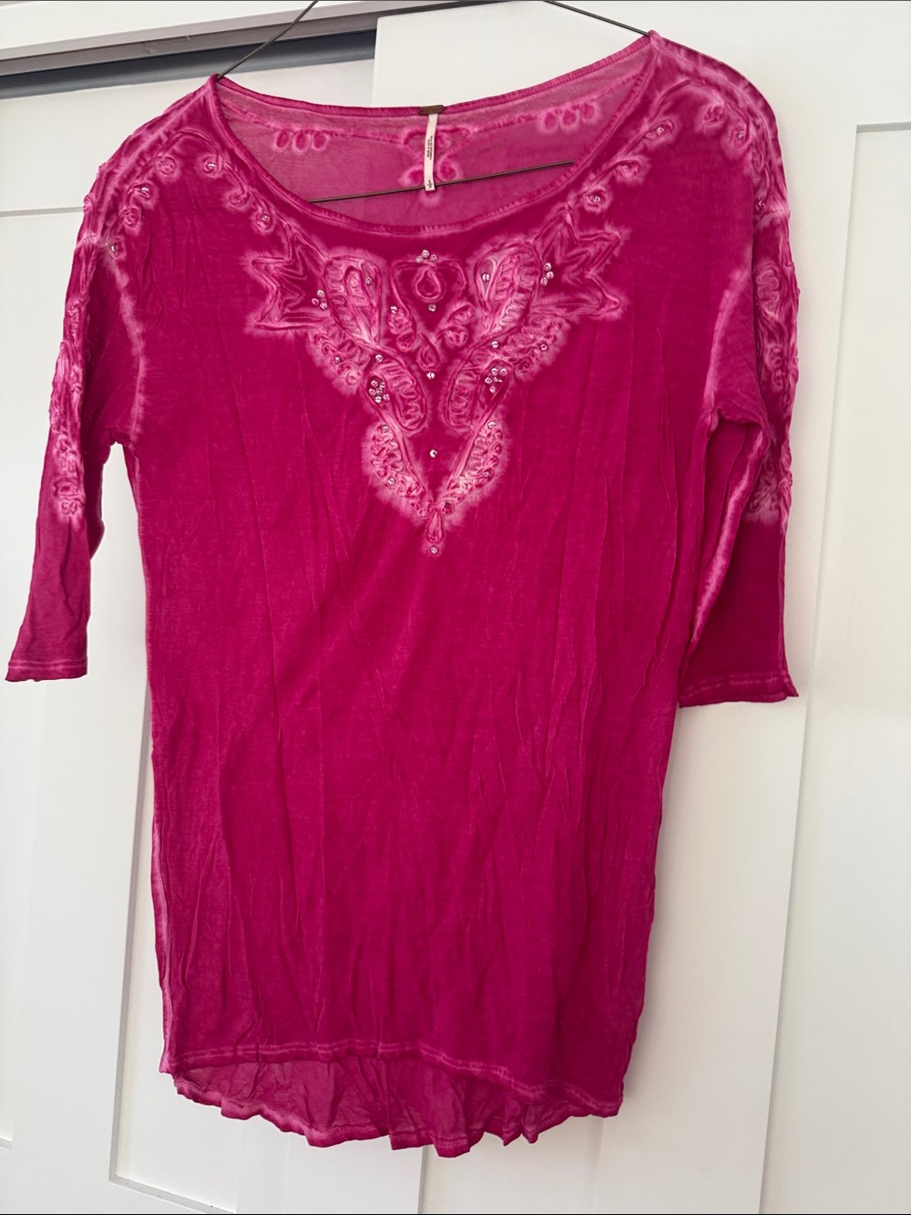 Free People Fuchsia Embellished Tunic